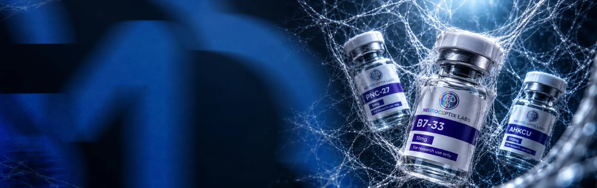 Frascos de PNC-27, B7-33 e AHKCU Neuroceptix Labs